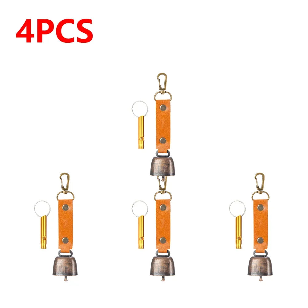 1-5PCS Loud Bear Bell with Emergency Whistle Set with Magnetic Silencer Bear Repelling Bell Hanging Bear Bell for Bear Deterrent