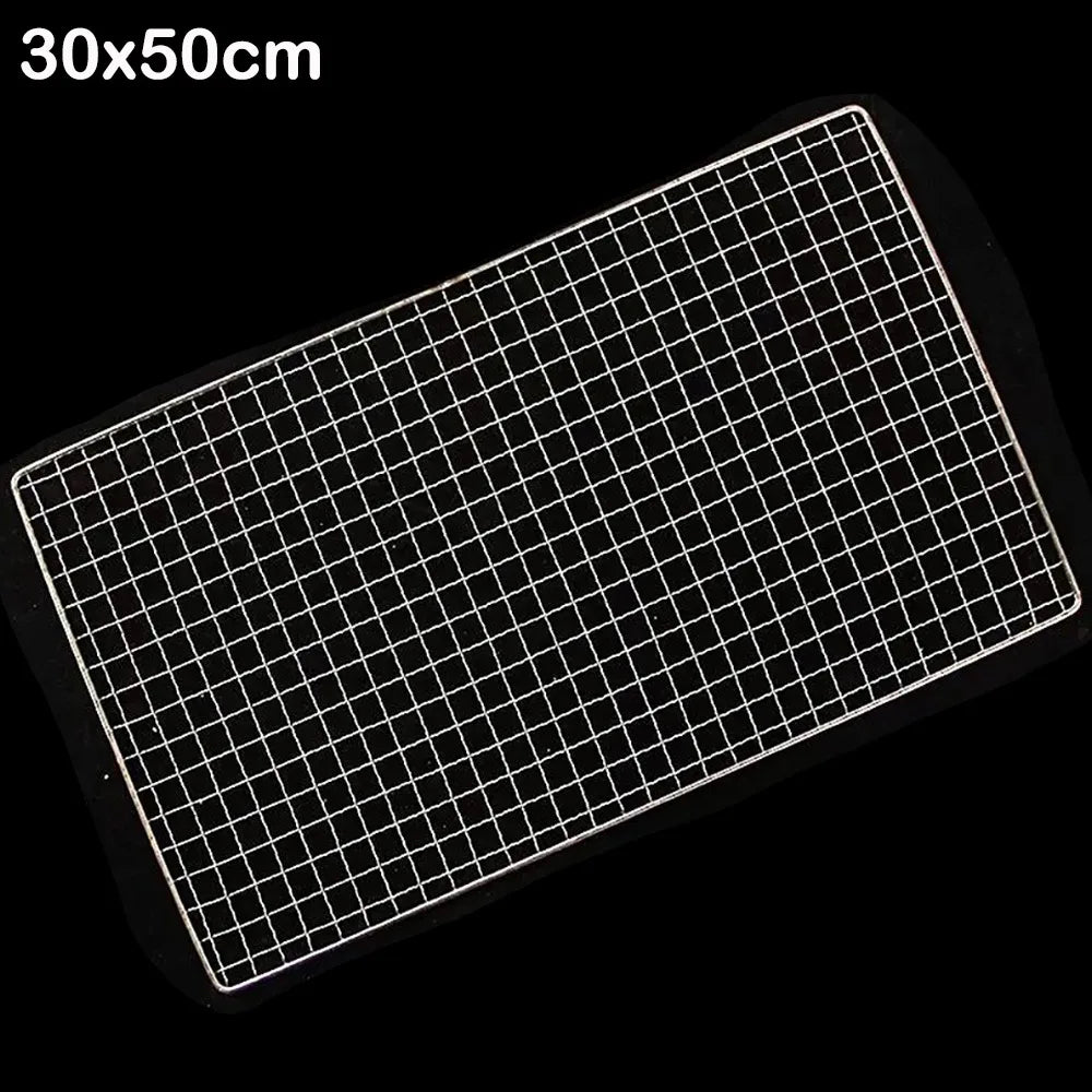 New Stainless Steel Grill Rack Grids Reusable Nonstick BBQ Roasting Rack Rectangular Grill Grate Mesh Pads Oven