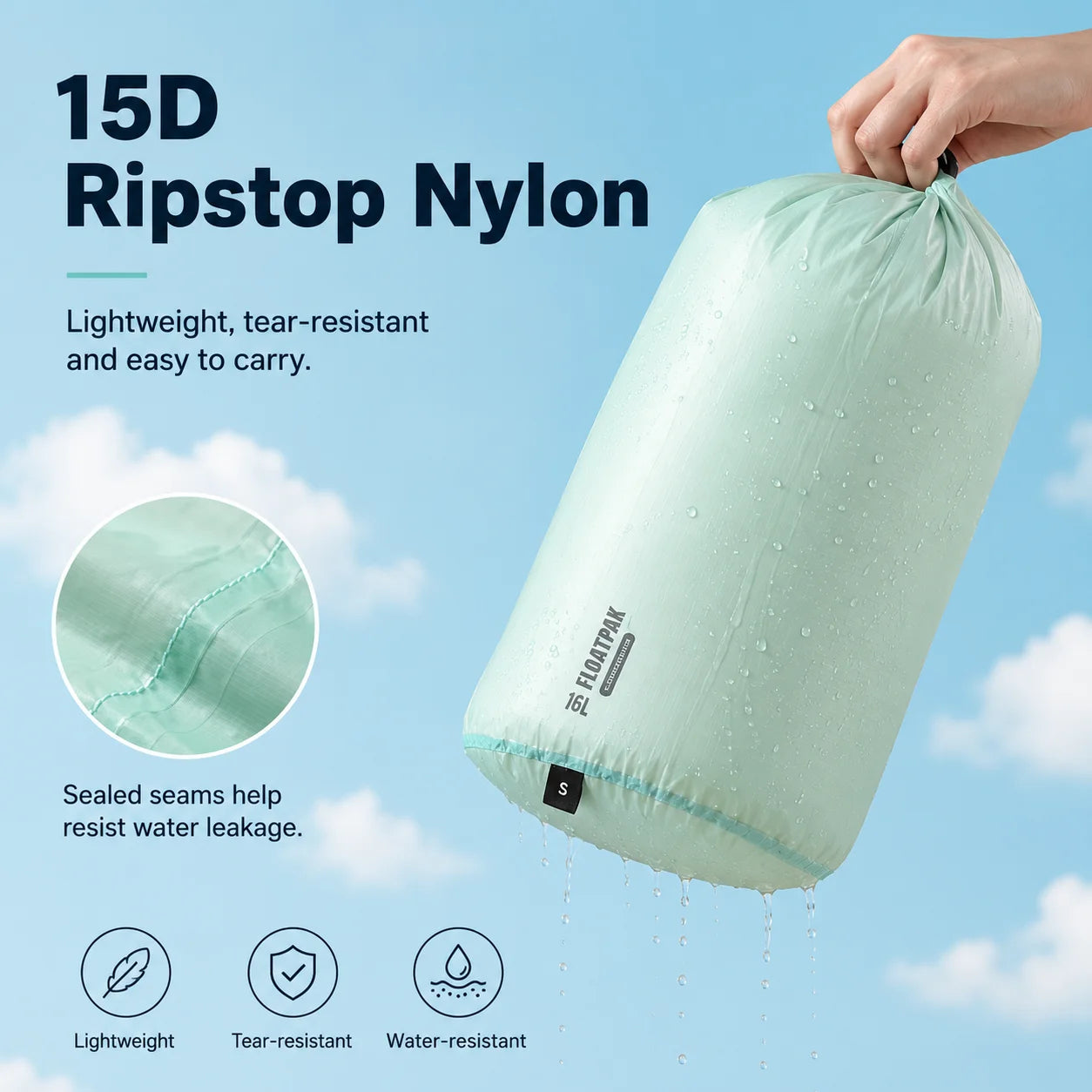 Ultralight Waterproof Dry Bag Travel Storage Pouch Clothes Organizer Sack Compression Packing Cube for Camping Hiking Swimming