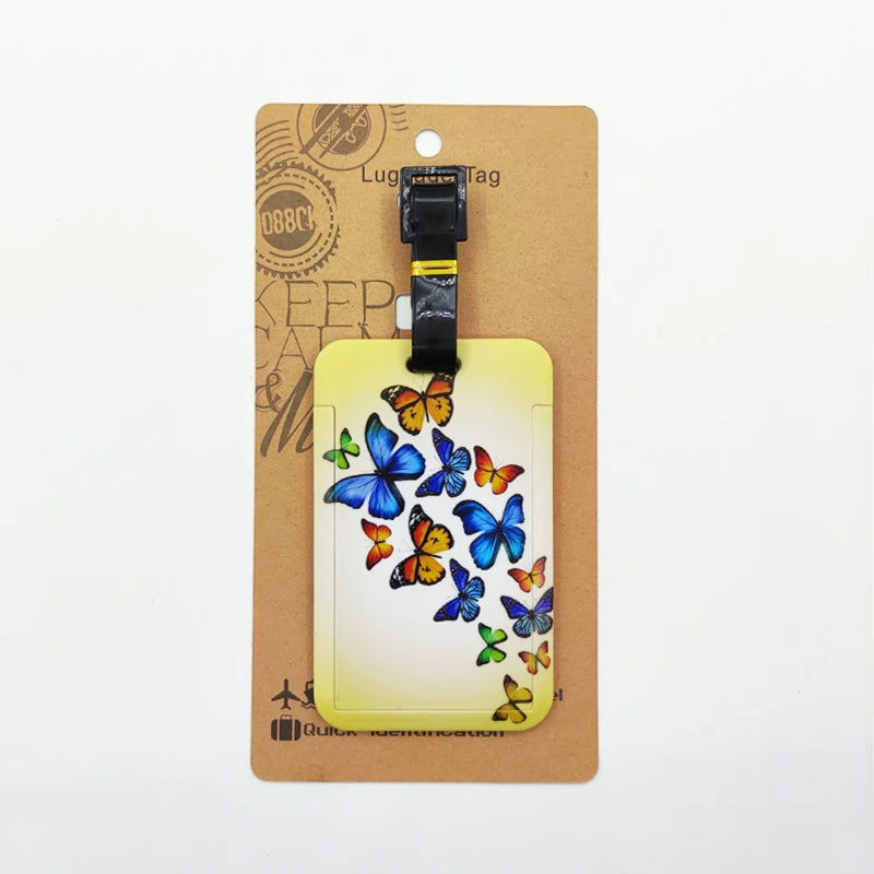 Butterfly Luggage Label Women Travel Luggage Tag Girls Suitcase ID Address Holder Baggage Boarding Portable Suitcase Ticket
