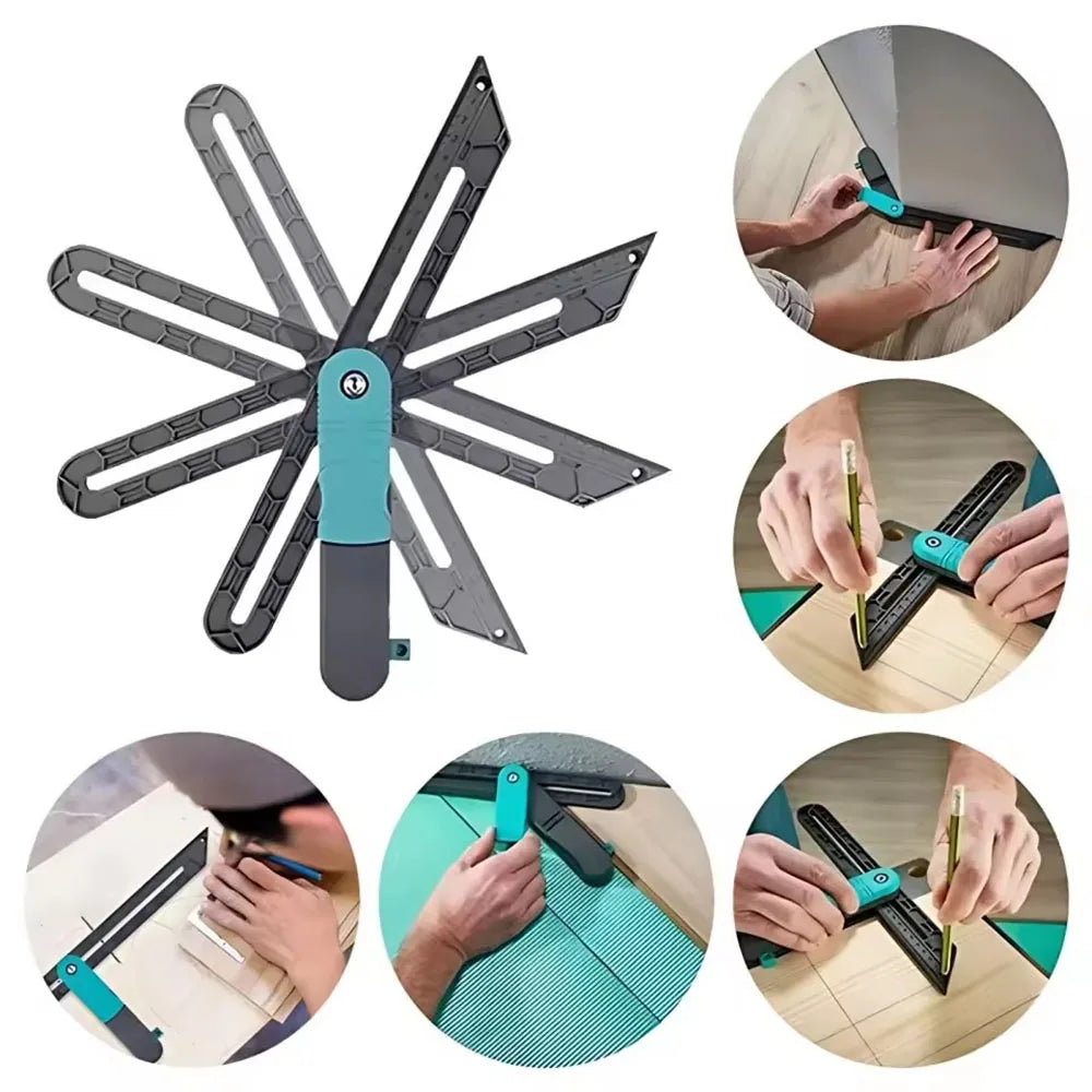 Angle Rulers Tri Square Irregular Sliding T-Bevel Gauge with Lock, Level Measuring Tool Carpentry Marking DIY Project Protractor
