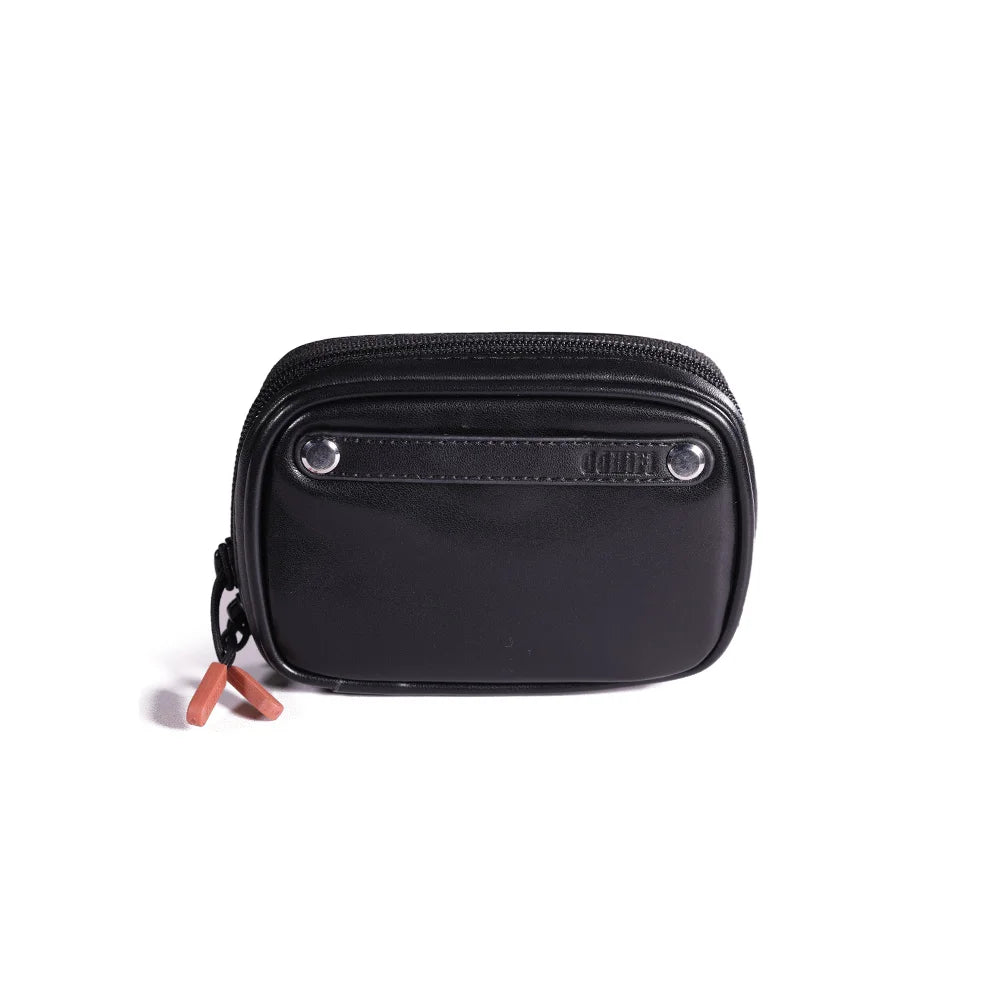 DD ddHiFi CZ120B Retro Cassette Style Earphone Storage Bag, Shockproof with YKK Zipper for TWS IEM Audiophile Accessories, Black