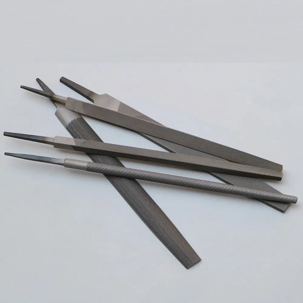 5Pcs 6 Inch Industrial Steel Files Set Flat/Round/Half Round/Triangle/Square For Metalworking Woodworking Steel Rasp File Flat