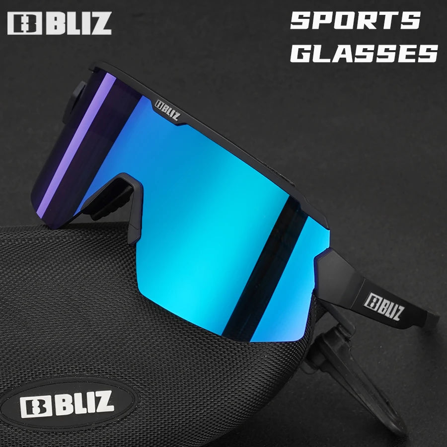 B BLIZ Breeze Unisex UV400 Photochromic Sports Sunglasses, Windproof Cycling Running Glasses with Replaceable Lenses for Outdoo