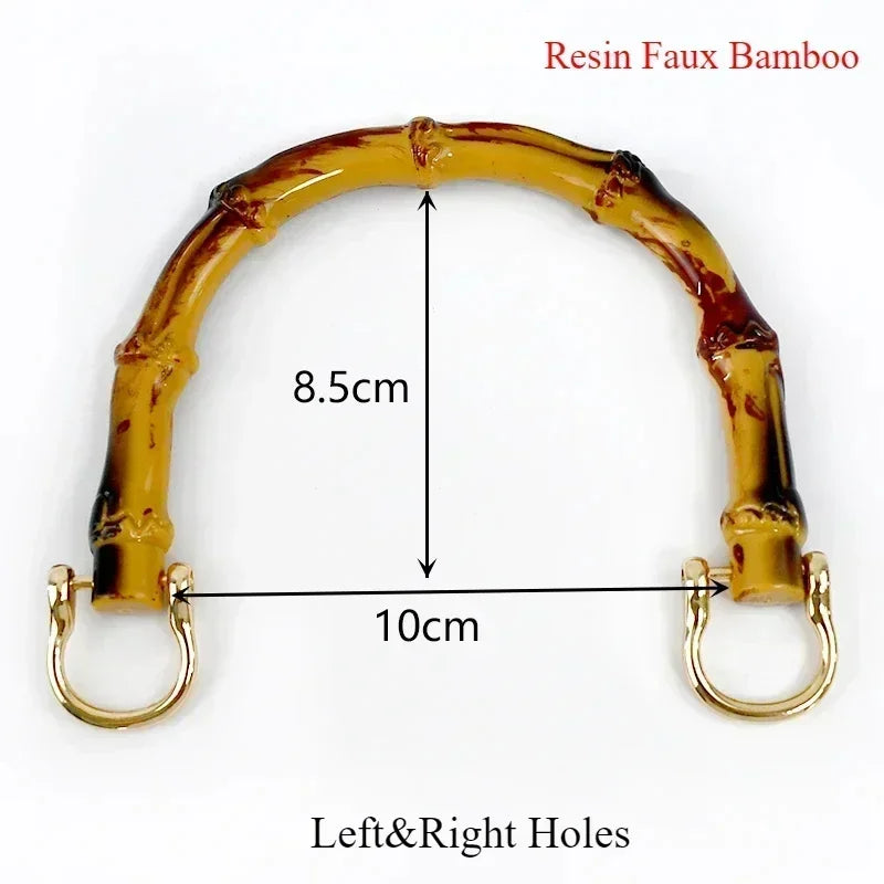 1-5Pcs Deepeel 9/10/12cm Imitation Bamboo Handle for Handbag Purse Kiss Clasp Wallet Woven Bags Handles DIY Crafts Accessories