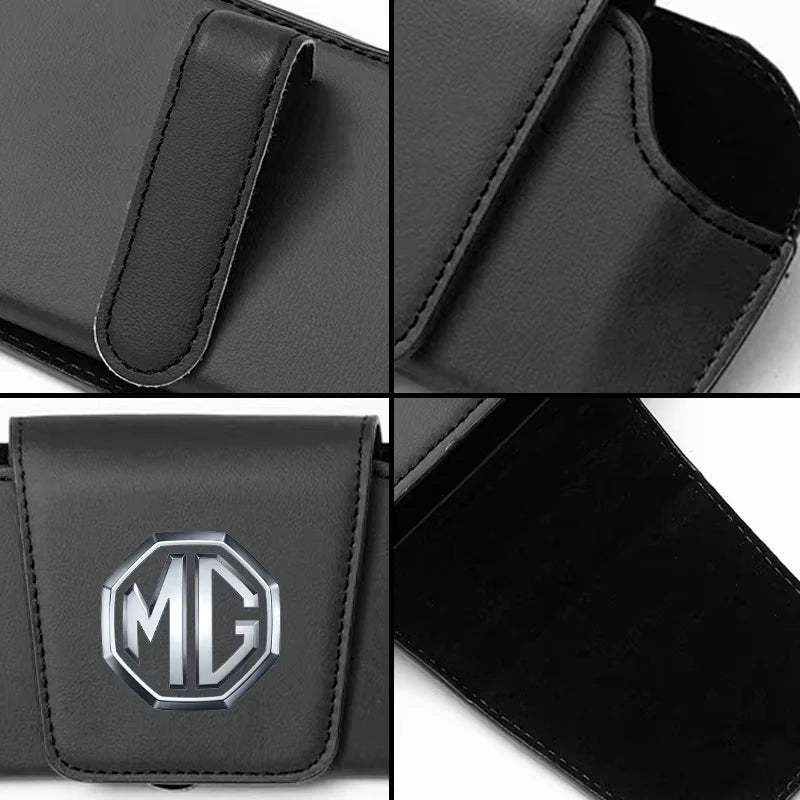 Leather Car Sun Visor Clip Glasses Case Sunglasses Storage Box Holder For MG ZS MG4 EV MG5 MG HS MG3 MG6 Interior Accessories