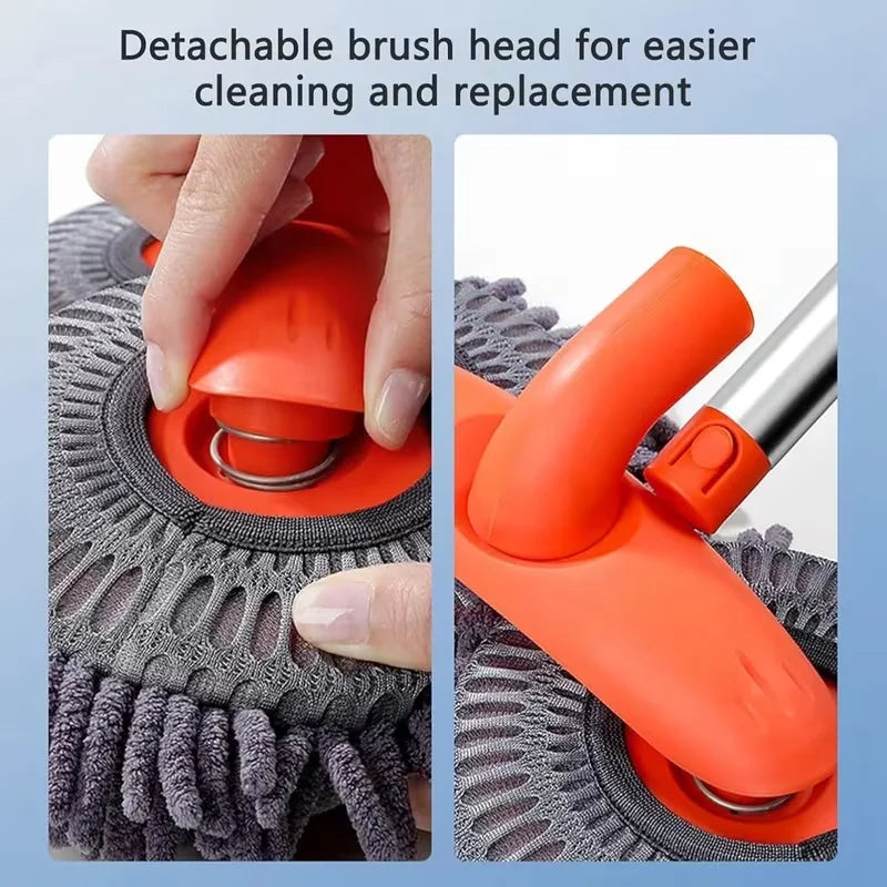 Double Head 360° Rotating Car Wash Mop Long Handle Chenille Car Cleaning Brush Scratch-Free Microfiber Cleaning Tool for SUV Tru