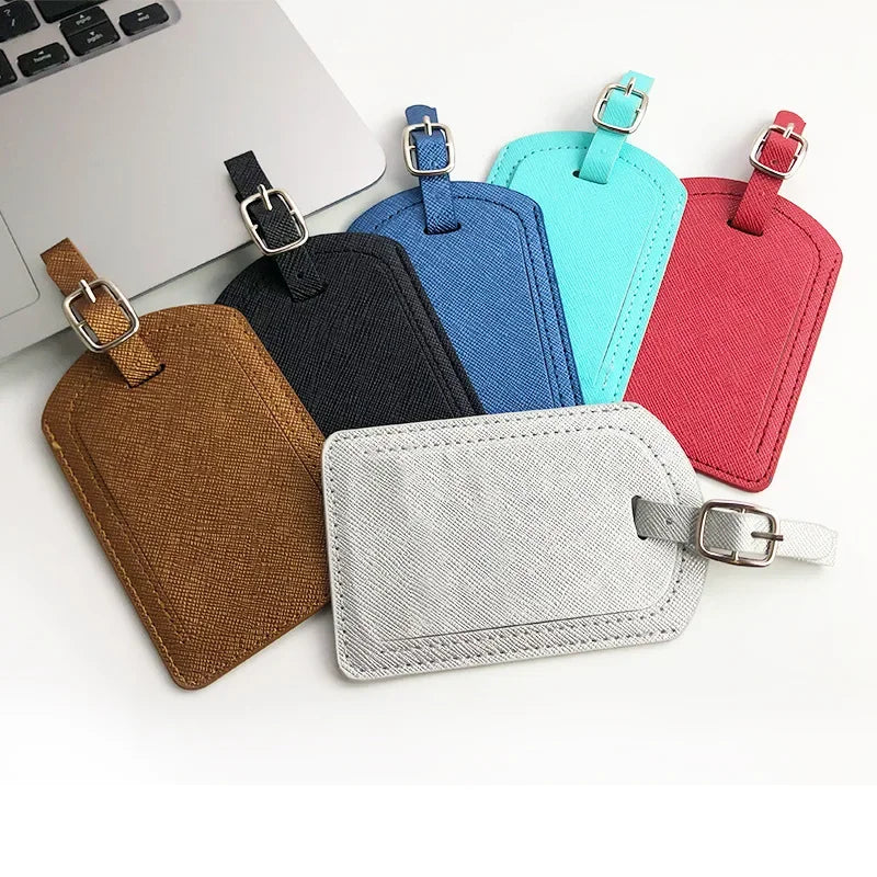 Leather Luggage Tag Baggage Boarding Bag Tag Suitcase Tag Luggage Bag Tags Name ID Address Label Luggage Tags Travel Accessories