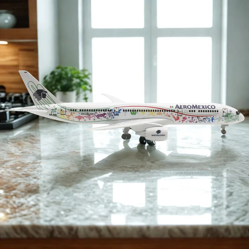 20cm Mexican Air AEROMEXICO Airlines 787 B787 Airways Alloy Metal Airplane Model Diecast Plane Model Wheels Aircraft