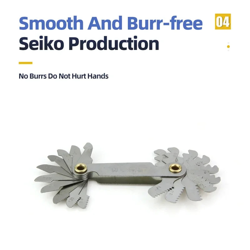 55/60 Degree Thread Plug Gauge Metric Imperial Gear Tooth Screw Pitch Gauges Carbon Steel Measuring Tool Tap Thread Measurement
