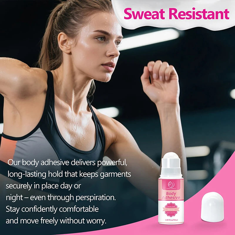 50ml Anti-Slip Glue Roll On Skin Adhesive For Clothing Dress Body Skin Anti-exposure Bra Non-slip Fixed