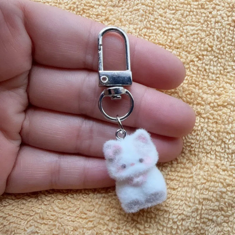 6pcs resin plush cute three-dimensional cat earrings, cat accessories wholesale, versatile jewelry materials