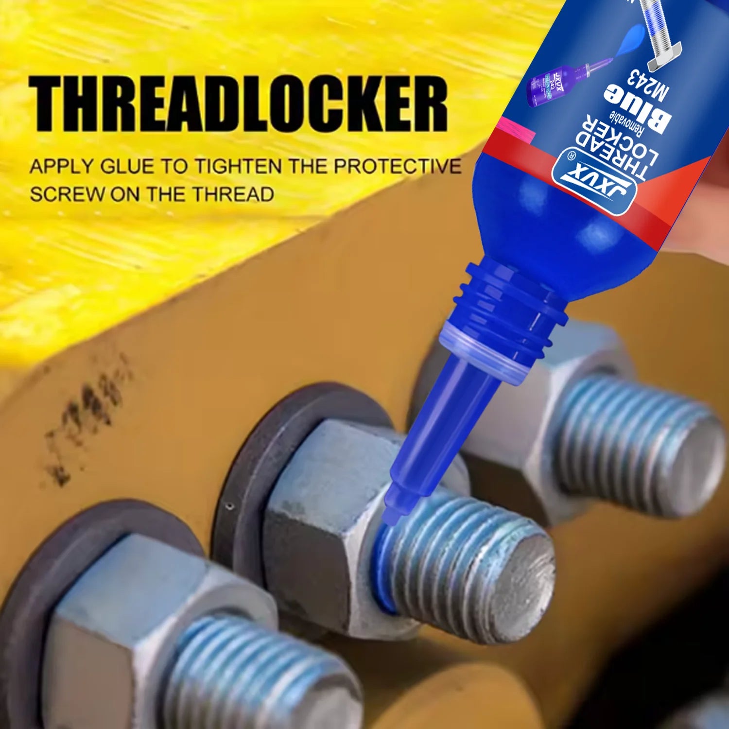 Blue Adhesive 10ml - High Strength Adhesive, High Temperature Resistant, Anti-Vibration, Specific for Metal Fasteners, Removable
