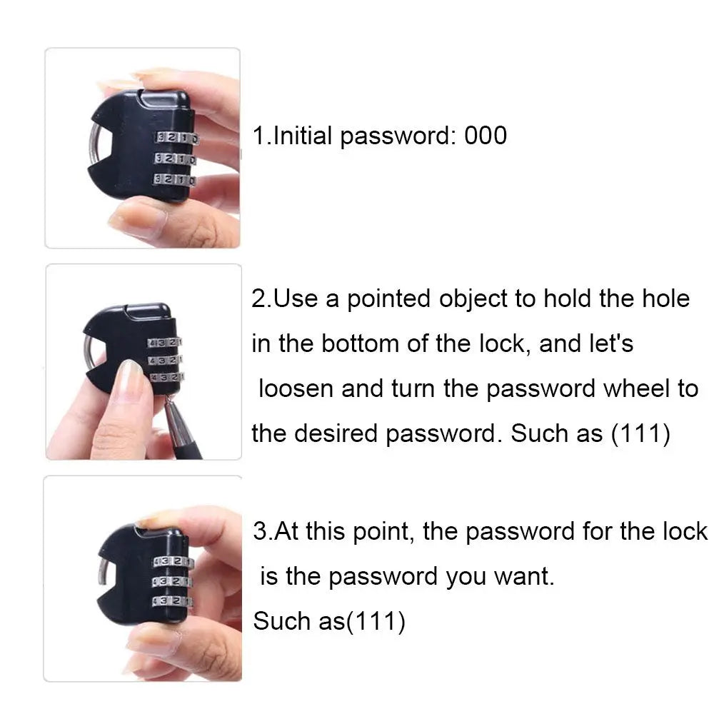 Outdoor Locker Case Supply Combination Code Diary Protector Travel Suitcase Password Lock Security Tool Padlock 3 Digit Dial