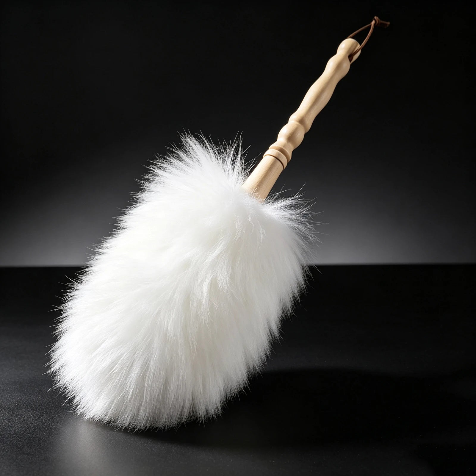 Car Duster Wool Dust Mop with Wooden Handle, Soft Anti-Scratch Detailing Brush for Car Interior Exterior Dust Removal