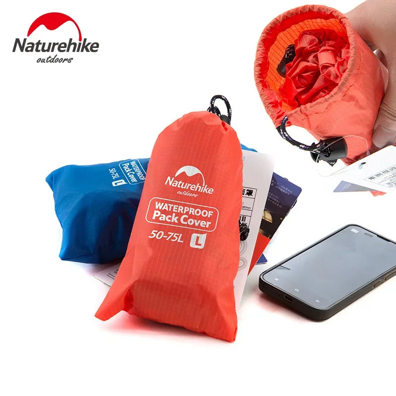 NatureHike 20~75L Bag Cover Waterproof Rain Cover For Backpack Camping Hiking Cycling School Backpack Luggage Bags Dust Covers