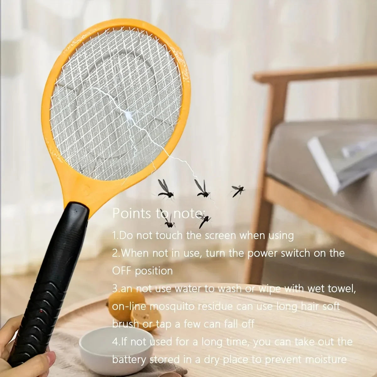 1pc/2pcs - Lightweight and compact household electric mosquito swatter to achieve efficient mosquito killing