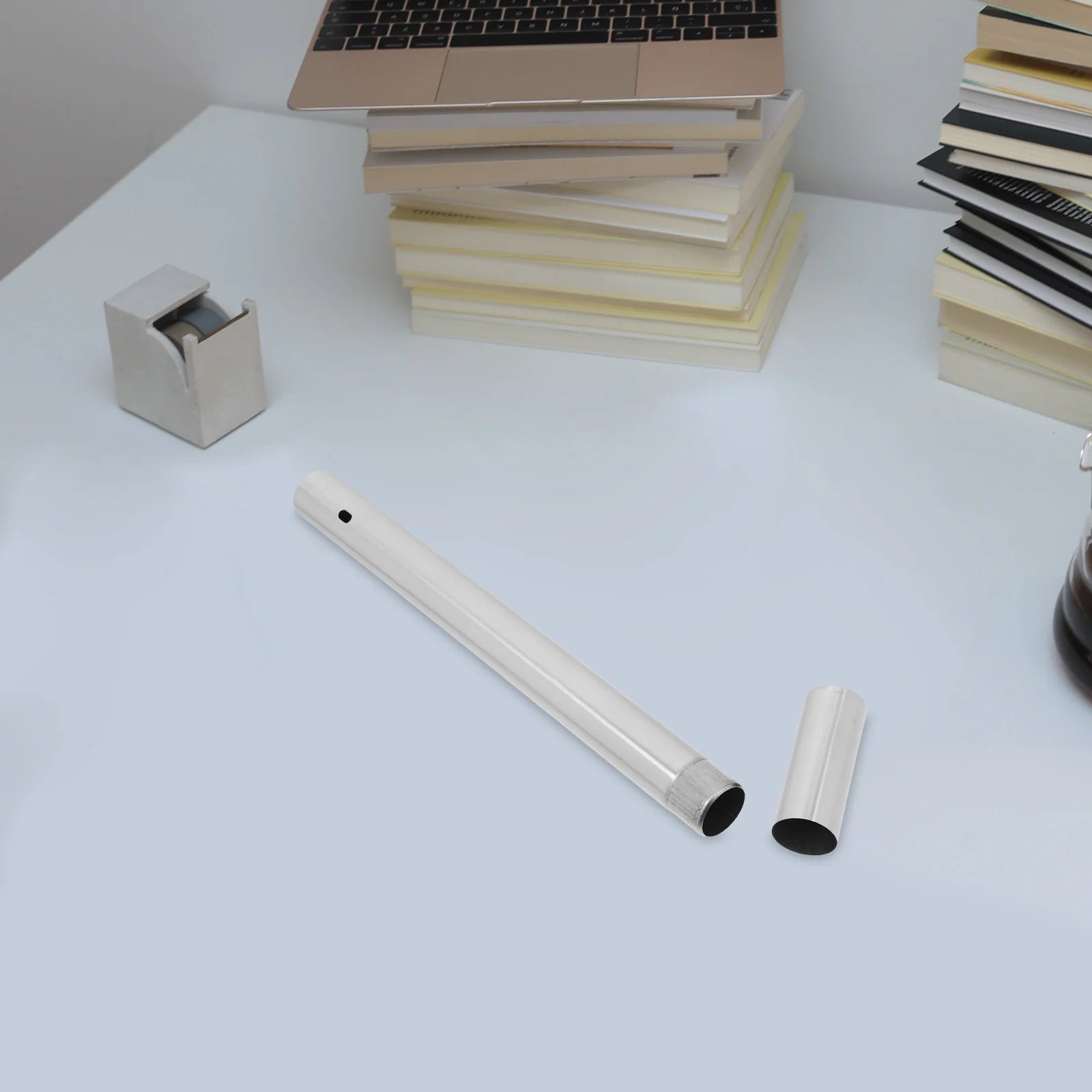 Document Storage Tube Stainless Steel Portable Certificate Holder for Birth Certificates Diplomas Office Home Use