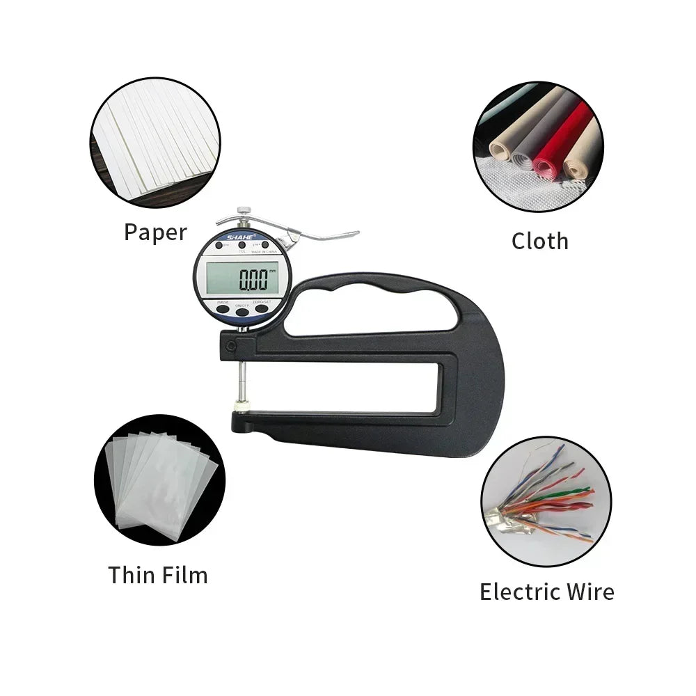 SHAHE Paper Measurement Tool 0-10/25 mm 0.01 mm High Accuracy Digital Thickness Gauge Measuring & Gauging Tools