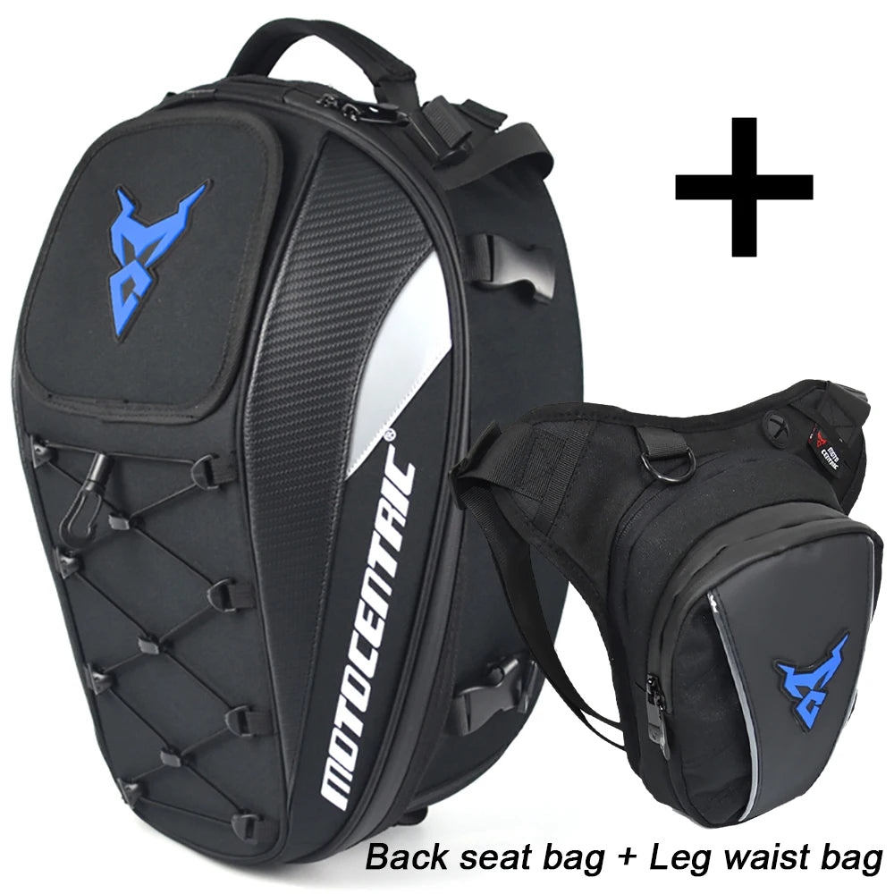 MOTOCENTRIC Waterproof Motorcycle Tail Bag Multifunction Rear Seat Bag High Capacity Motorcycle Bag Rider Drop Leg Side Bag