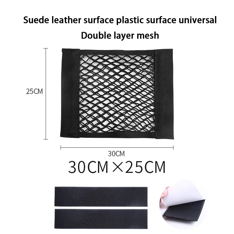 Car Trunk Storage Net Pocket Velcro Car Trunk Supplies Storage Net Car Storage Bag Fixation Artifact