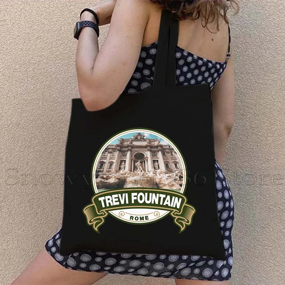 Funny Ciao Bella Saying Italy Flag Rome Colosseum Firenze Florence Panorama Italian Canvas Tote Bag Shopper Girl Casual Handbag