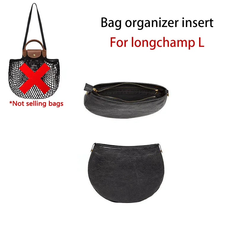Bag Organizer Insert For Longchamp Bow Net Bag Waterproof Durable Fashion Bag Support Storage Inner Modification Bag Accessorie