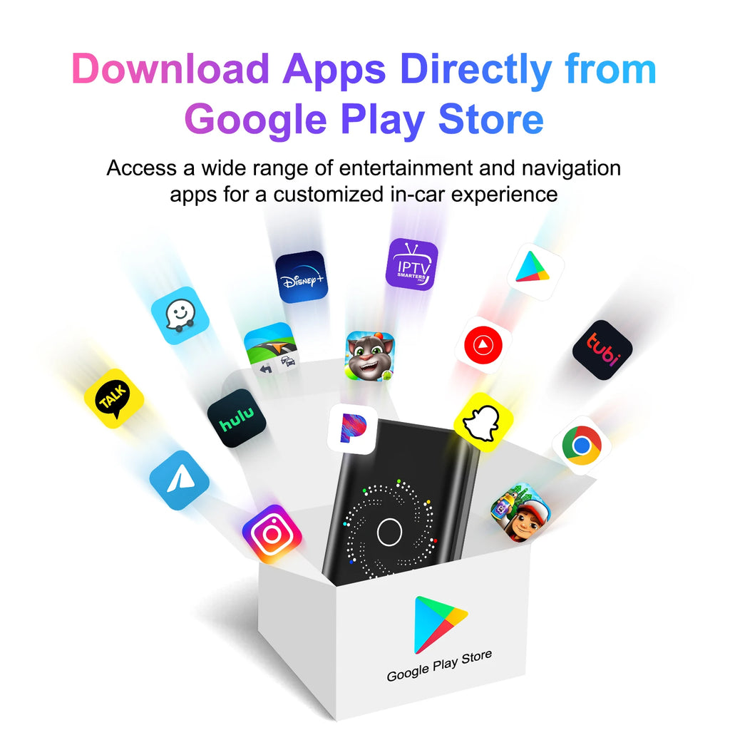 CarPlay Android AI Box 3 in 1 Android 14 Quad Core 2+16/4+32GB Wireless CarPlay Android Auto HDMI Output OTA Upgrade Play Store