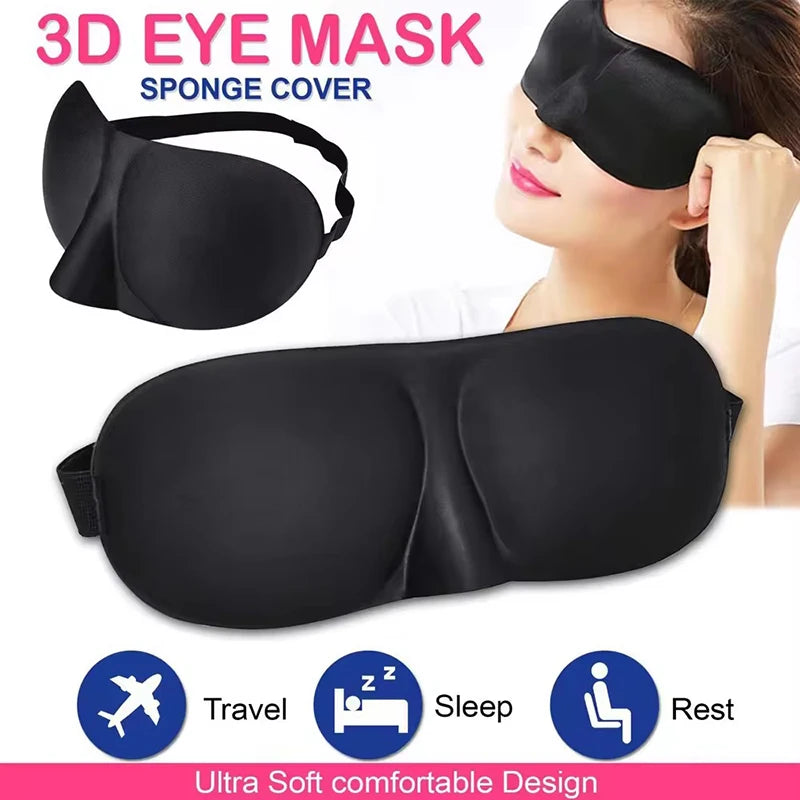3D Sleeping Mask Eyepatch Block Out Light Eye Mask Soft Cover Rest Relax Sleep Aid Women Men Portable Blindfold Travel Eyepatch