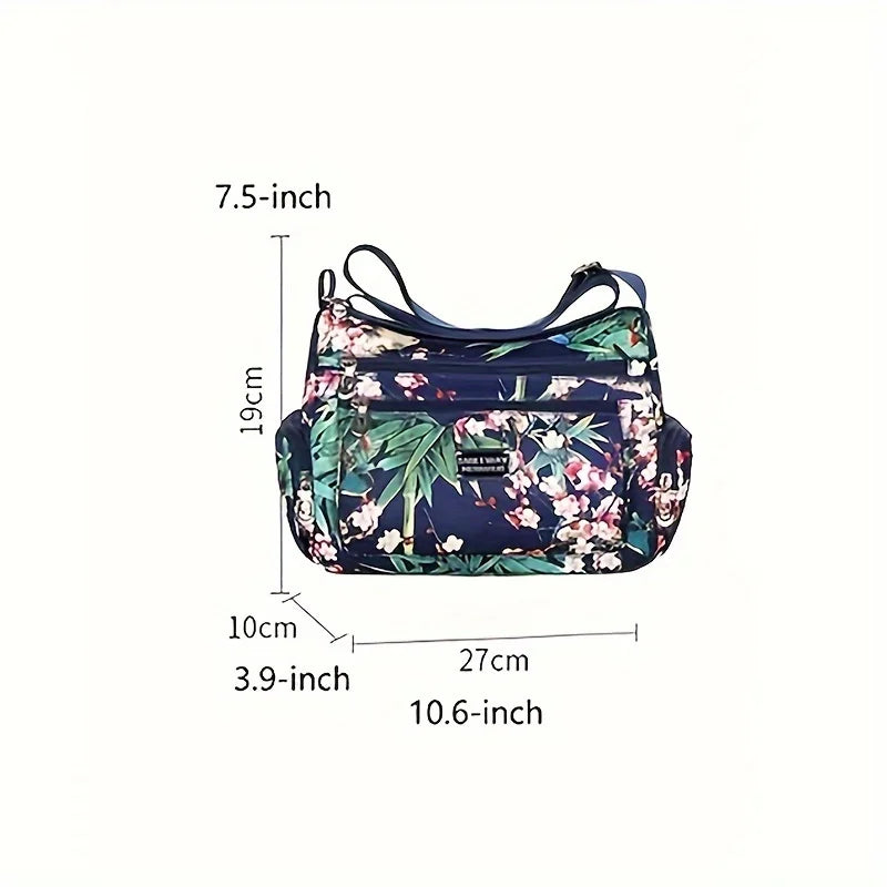 Lightweight Nylon Crossbody Bags for Women Multi-Pattern Shoulder Purses for Daily, Travel Casual Outings with Adjustable Straps