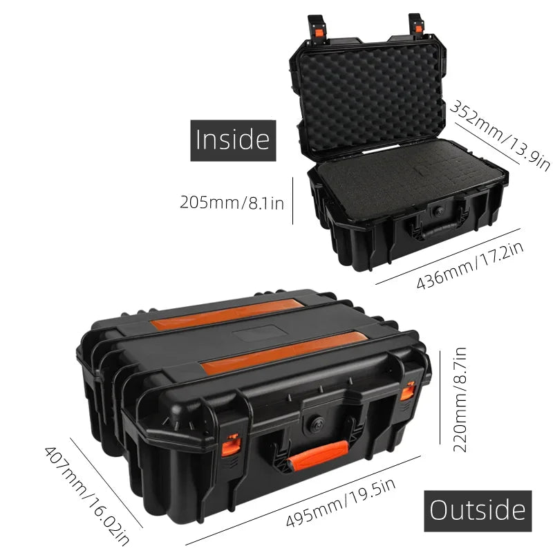 Large Tool box on wheels Shockproof Hard Case Portable Trolley Tool box Wheeled Safety Protector Tool Storage Box Tool Case