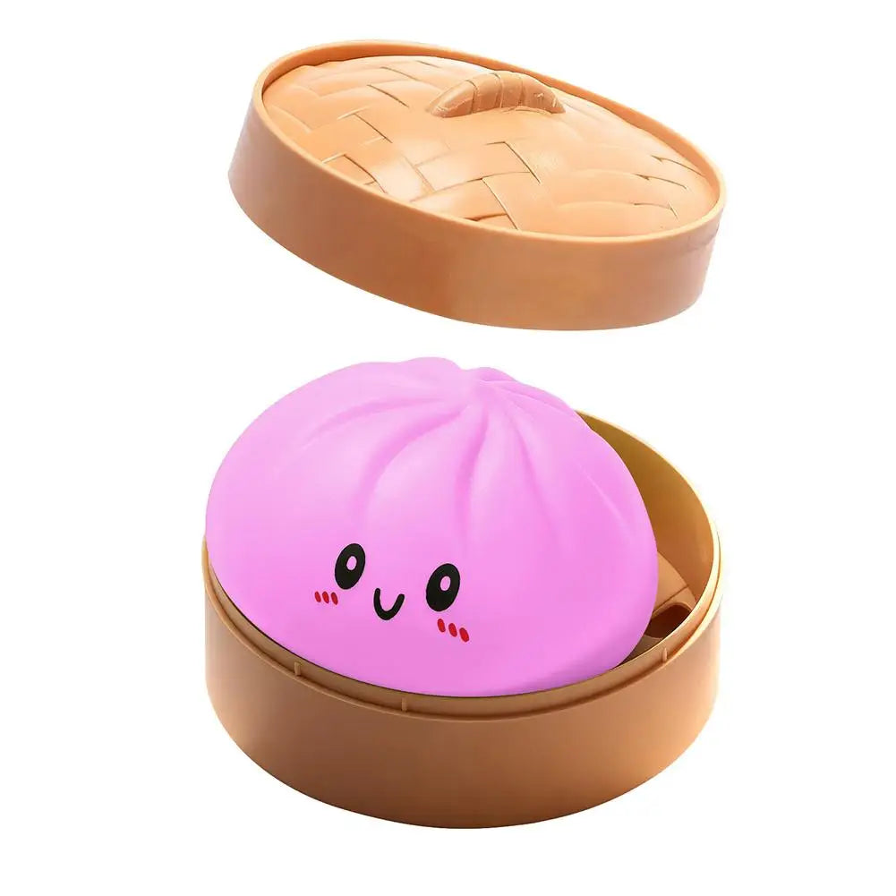Glitter Dumpling Squishes Stress Balls 2026 Viral Fidget Toy Colorful Simulation Steamed Bun Decompression Toy for Anxiety