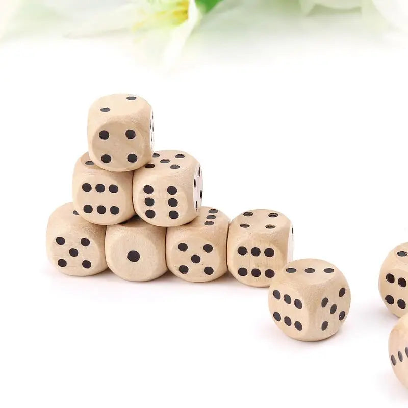 10Pcs Wooden 6 Sided D6 Faces 14mm Digital Number Cubes Round Corner For Kid Educational DIY Board Games R66E