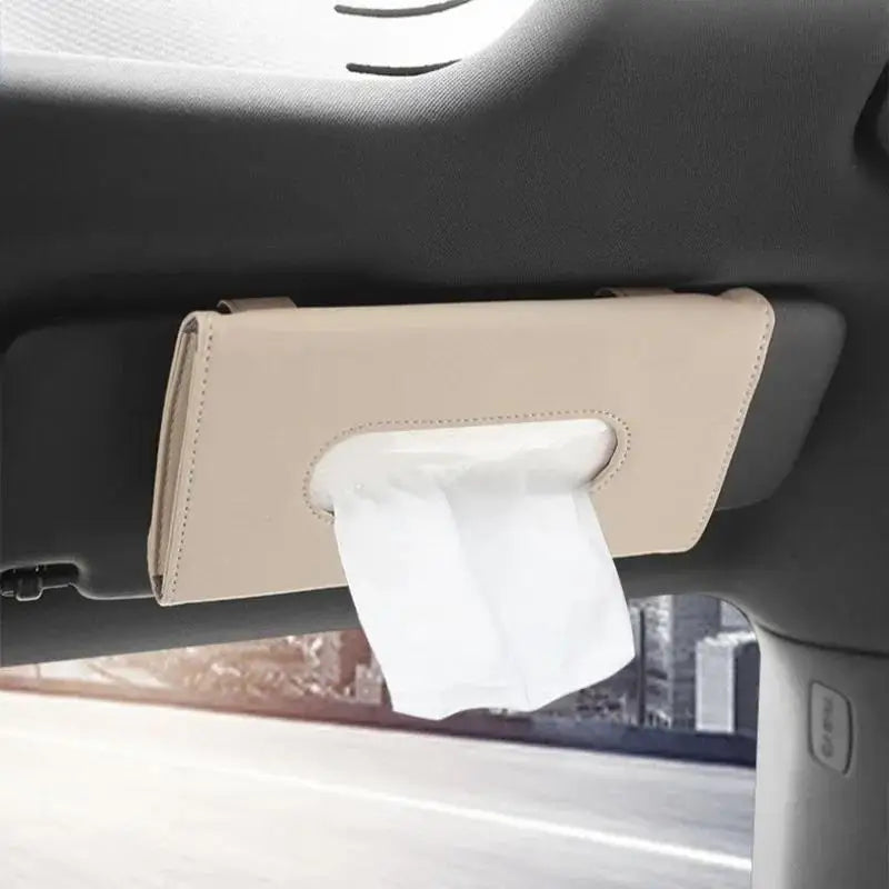 （Summer4）Car Tissue Box Towel Car Sun Visor Tissue Box Holder Auto Storage Decoration