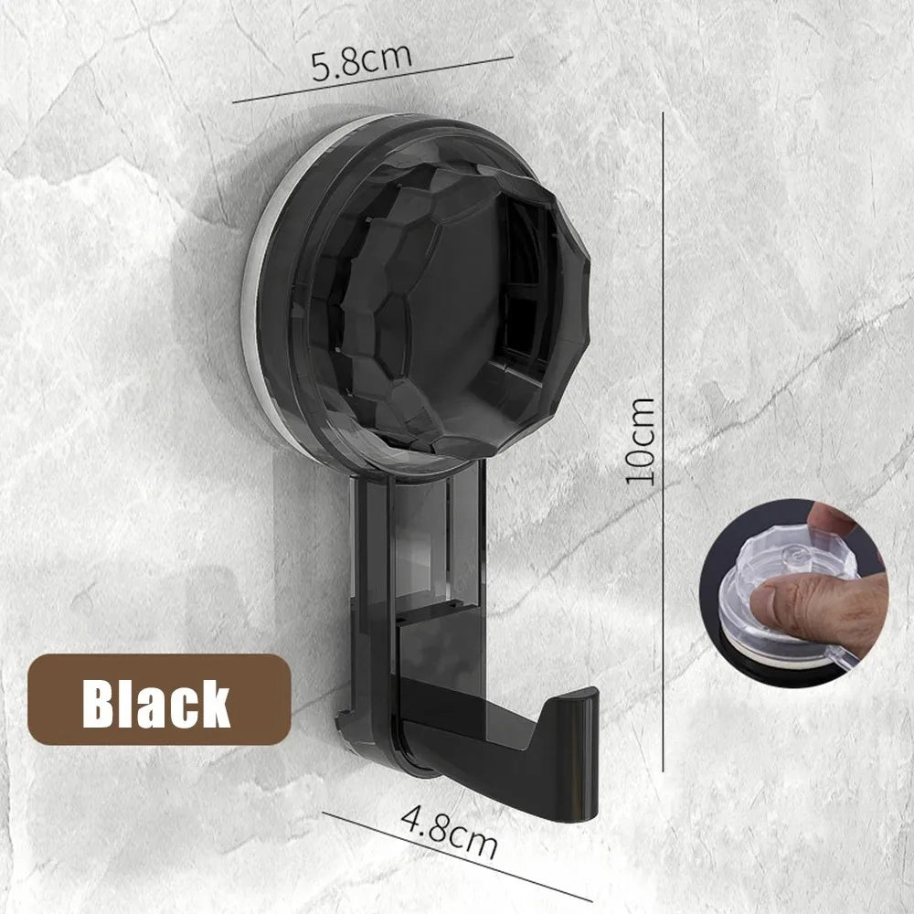 Heavy-duty load-bearing bathroom suction cup hook, no-drill, vacuum, no-trace, adhesive hook for kitchen, door, and wall