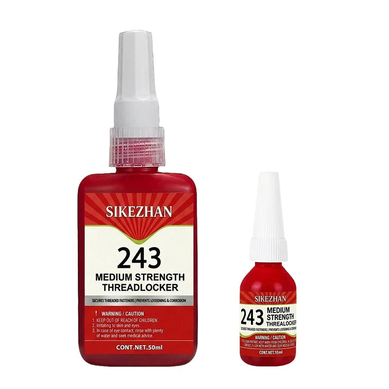 243 Anaerobic Adhesive Medium Strength Threadlocker Blue Sealant for Metal Screw Lock SIKEZHAN Anti-Vibration Bolt Glue 50ml