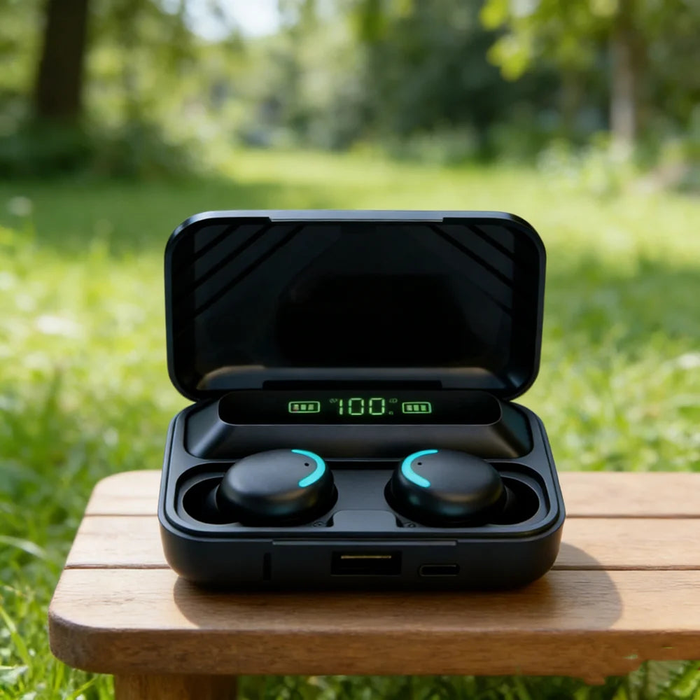 New Bluetooth Headphones 9D Stereo High Bass Sport Earphones Handfree Touch Control Tws Wireless Earbuds Headset