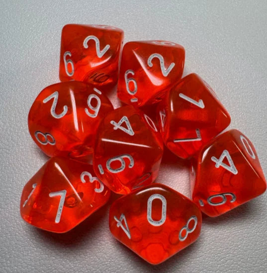 7 Pieces/set of 10-sided Number Dice 1-10 Fun and Educational Board Game Multi-color Set