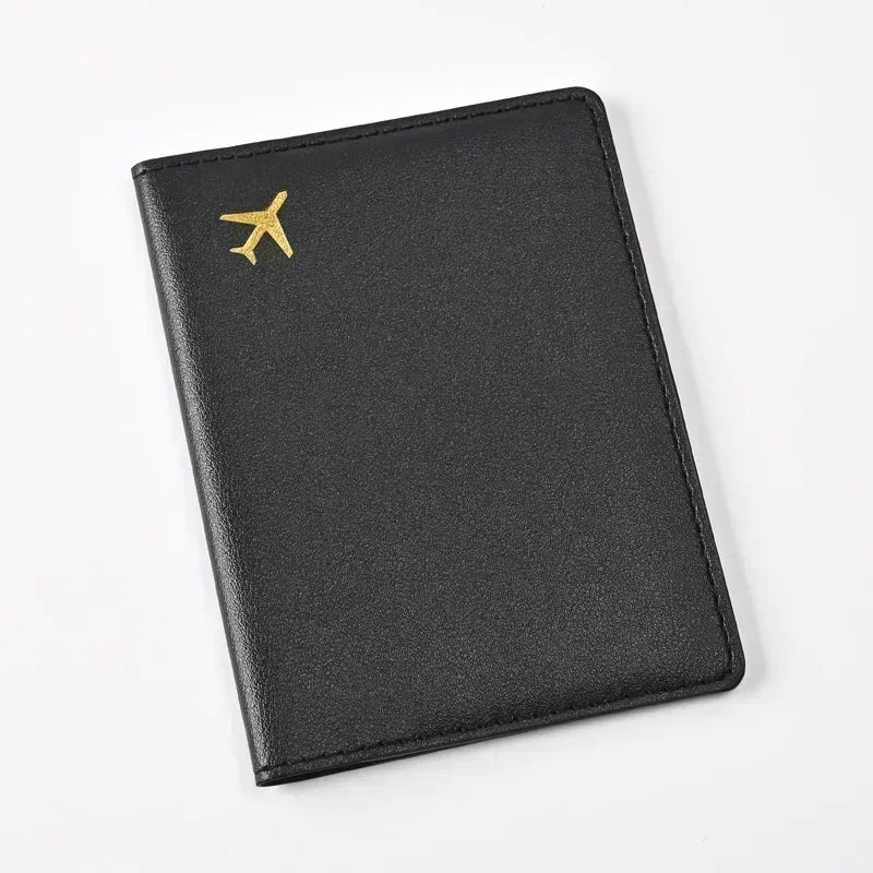 1pcs PU Leather Passport Cover Holder Women Men Passport Cover Flight Ticket Clip Multifunctional Passport Wallet Id Holder Case