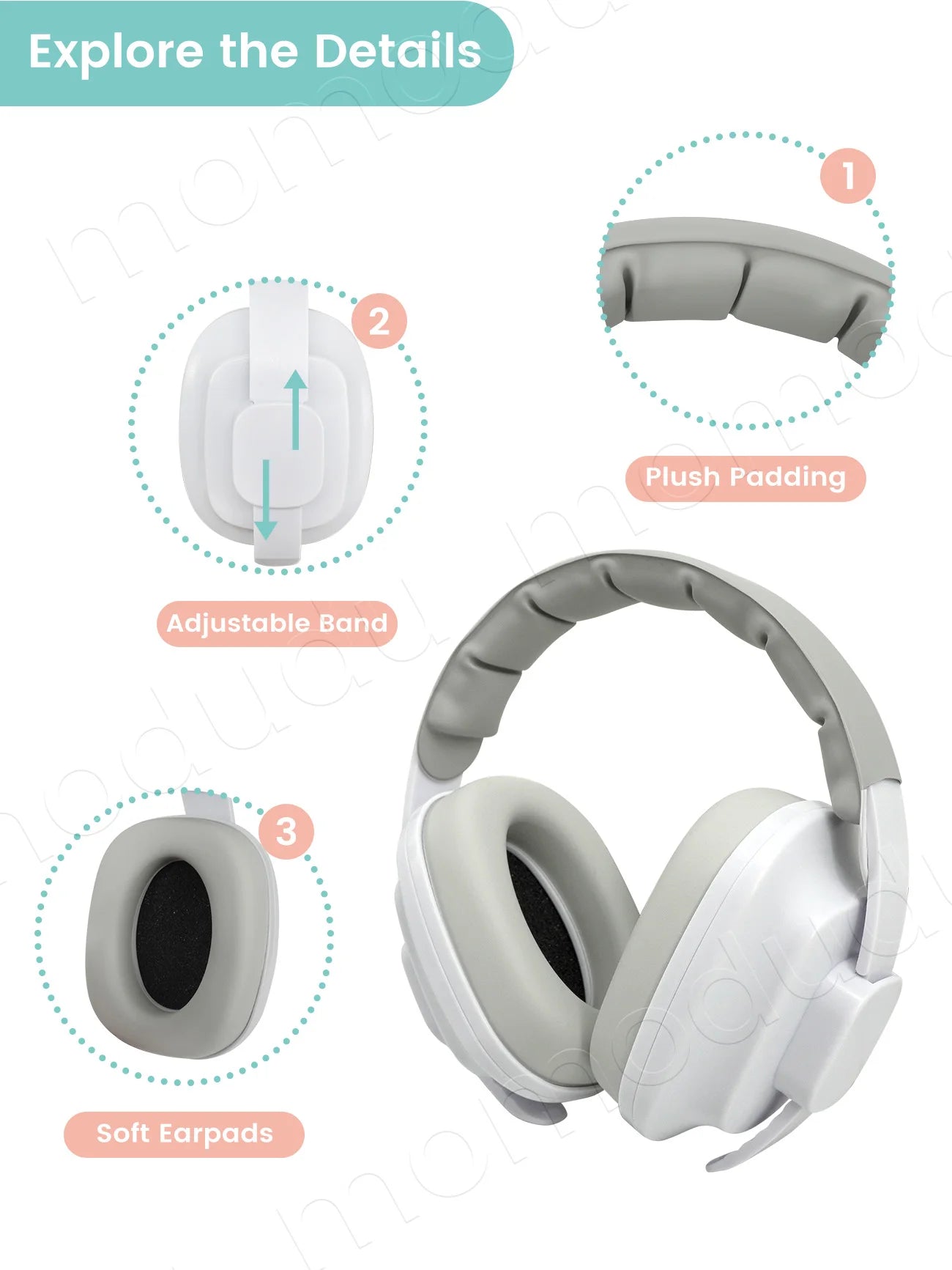 1PC Square Shape Baby Ear Protection Noise Cancelling Headphones for Babies for 3 Months to 3 Year