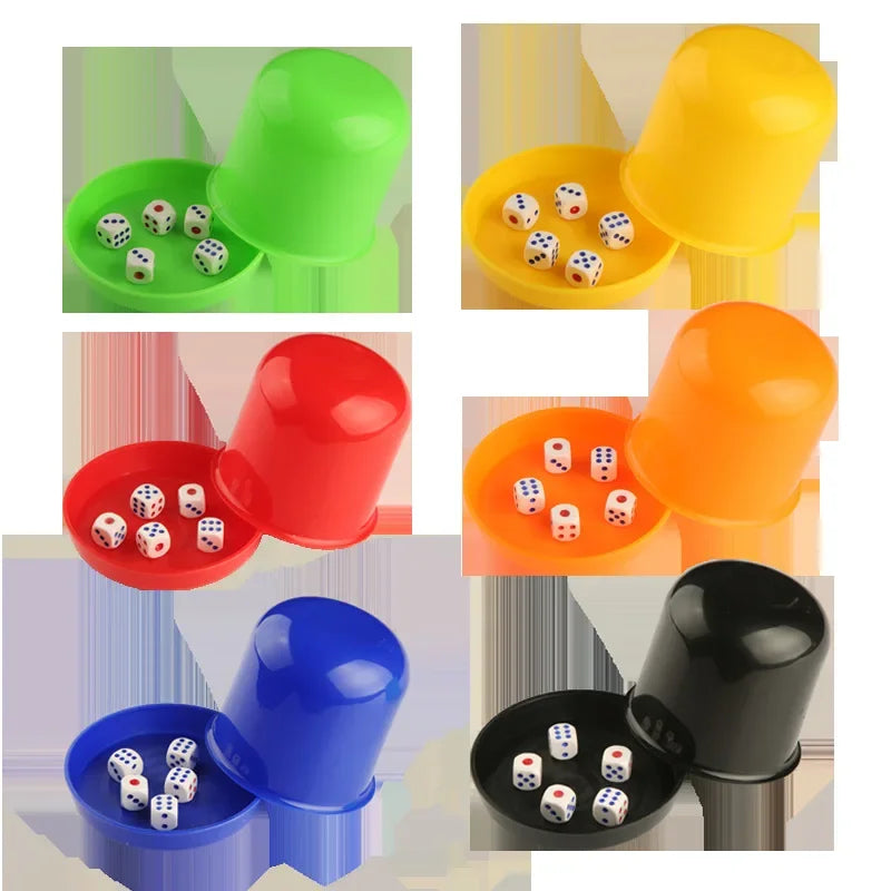 2023 New One-Piece Set Gaming Dice Set Plastic Sieve Shake Cup Tabletop Game Toys