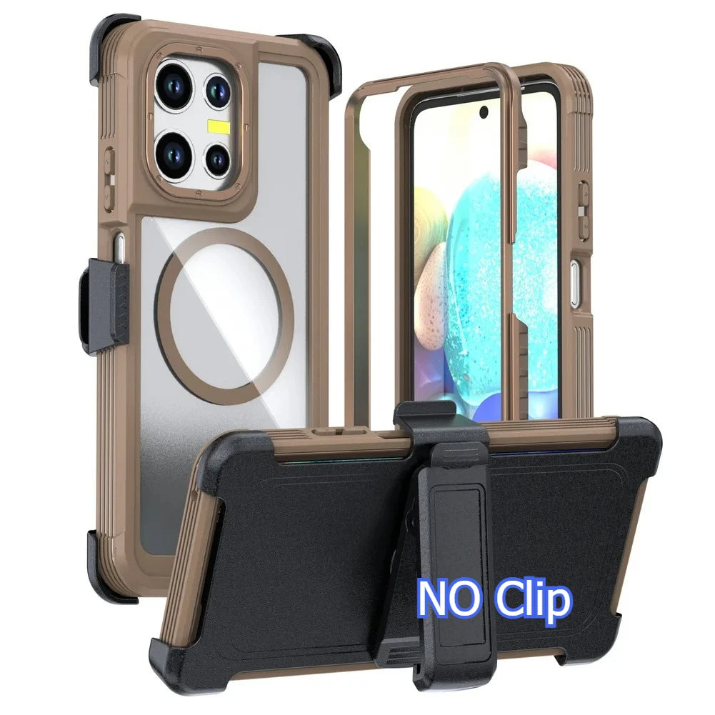 Heavy Duty 3 in 1 Magnetic Case For Motorola Moto G Power Stylus 5G Play 2026 2025 2024 Anti-Shock Kickstand Belt Clip Cover