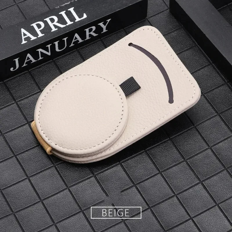 Car Sunglasses Bracket Sunshade Glasses Clip Multi functional Leather Glasses Hanger Portable Ticket Card Clip Car Accessories