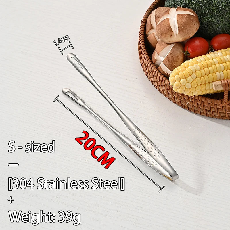 Stainless Steel Kitchen Tongs BBQ Grill Meat Barbecue Tongs Clip Food Utensils Cooking Tweezers Food Tongs CFQJ002