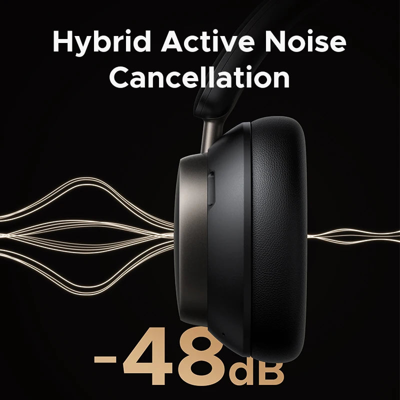 48dB ANC Wireless Headphones Over Ear Bluetooth Earphones Active Noise Cancellation Hi-Res LDAC 120h Playtime