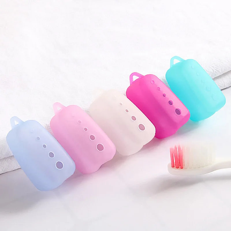 5PCS Silicone Toothbrush Head Covers Portable Cover Case Travel Hiking Camping Toothbrush Cap Case Support Bathroom Accessory