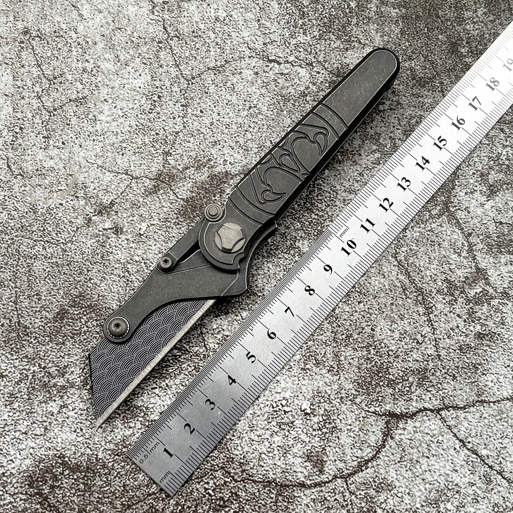 EDC Pocket Tool Eagle Claw Titanium Alloy Knife with Replaceable Blades Quick-Open Utility Knife Outdoor Portable Folding Knife