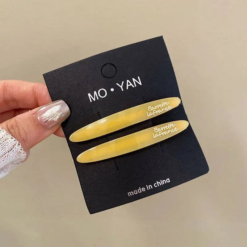 2pcs Simple Clip Korean Hair Clip for Women New High-end Bangs Clip Hair Accessories Acetate Hair Clip