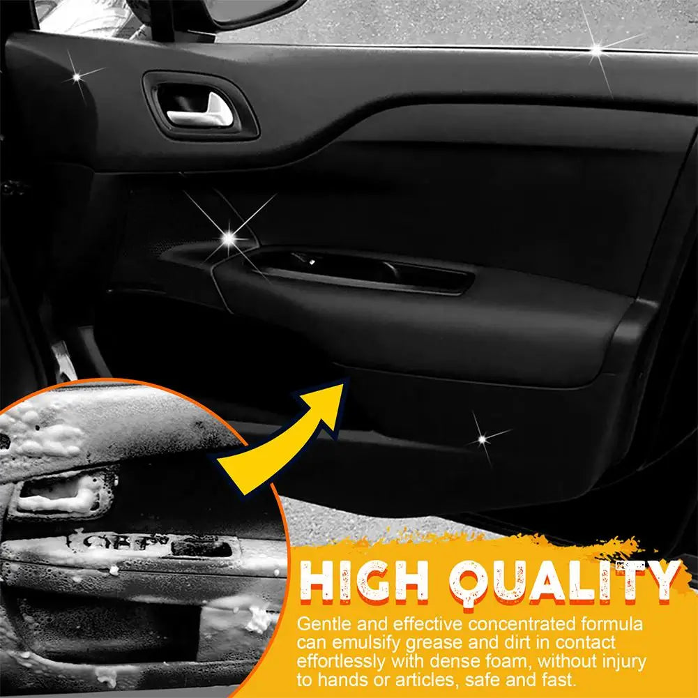 Car Steering Wheel Decontamination Cleaning Spray Car Interiors Leather Seats Shoes Multipurpose Foam Cleaner Fresh Lemon Scent