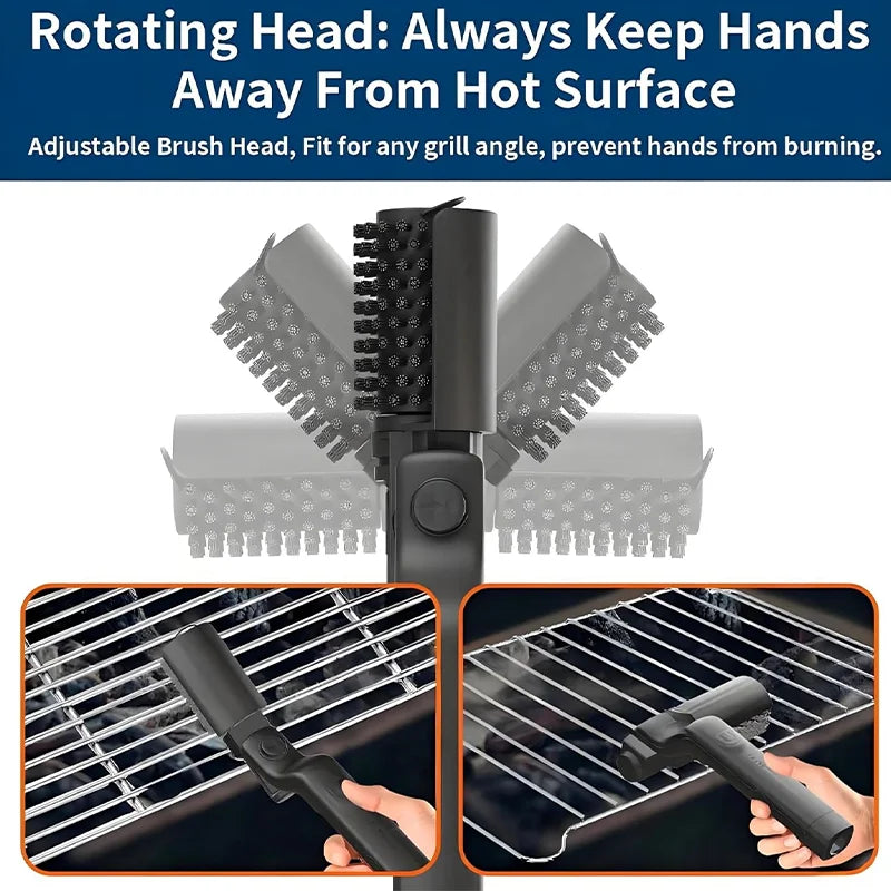 Electric BBQ Rotary Grill Brush, 4-Speed 4000mAh Cordless Cleaner, Adjustable Angle Barbecue Tool for Outdoor Grills Cleaner